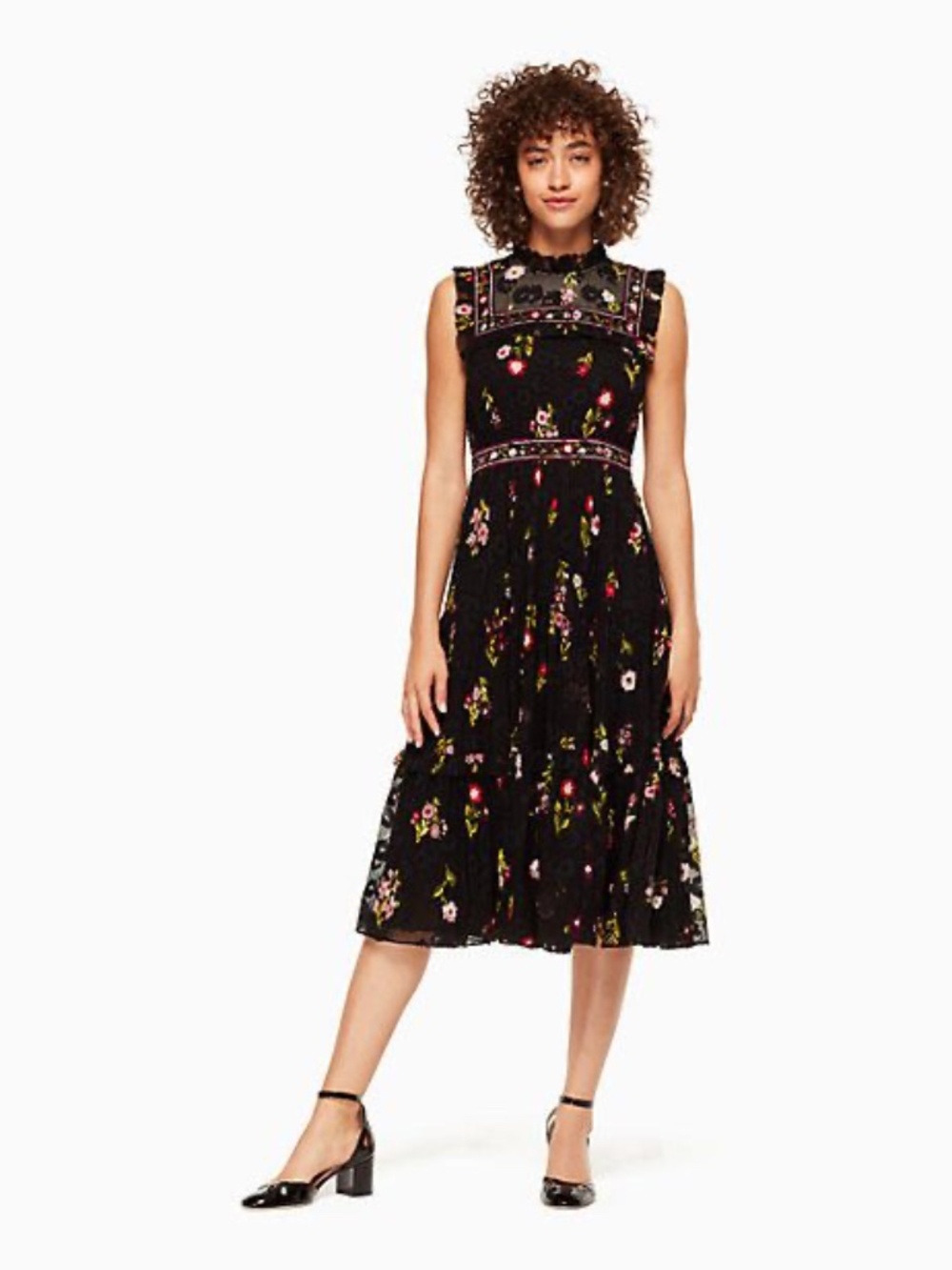 Kate Spade In Bloom Chiffon Midi Dress 0 XS